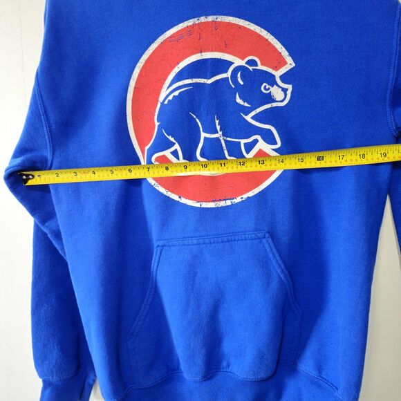 Unique Chicago Cubs Hoodie USA Bat Flag Back Men’s M Blue Vintage MLB - Picture 9 of 9